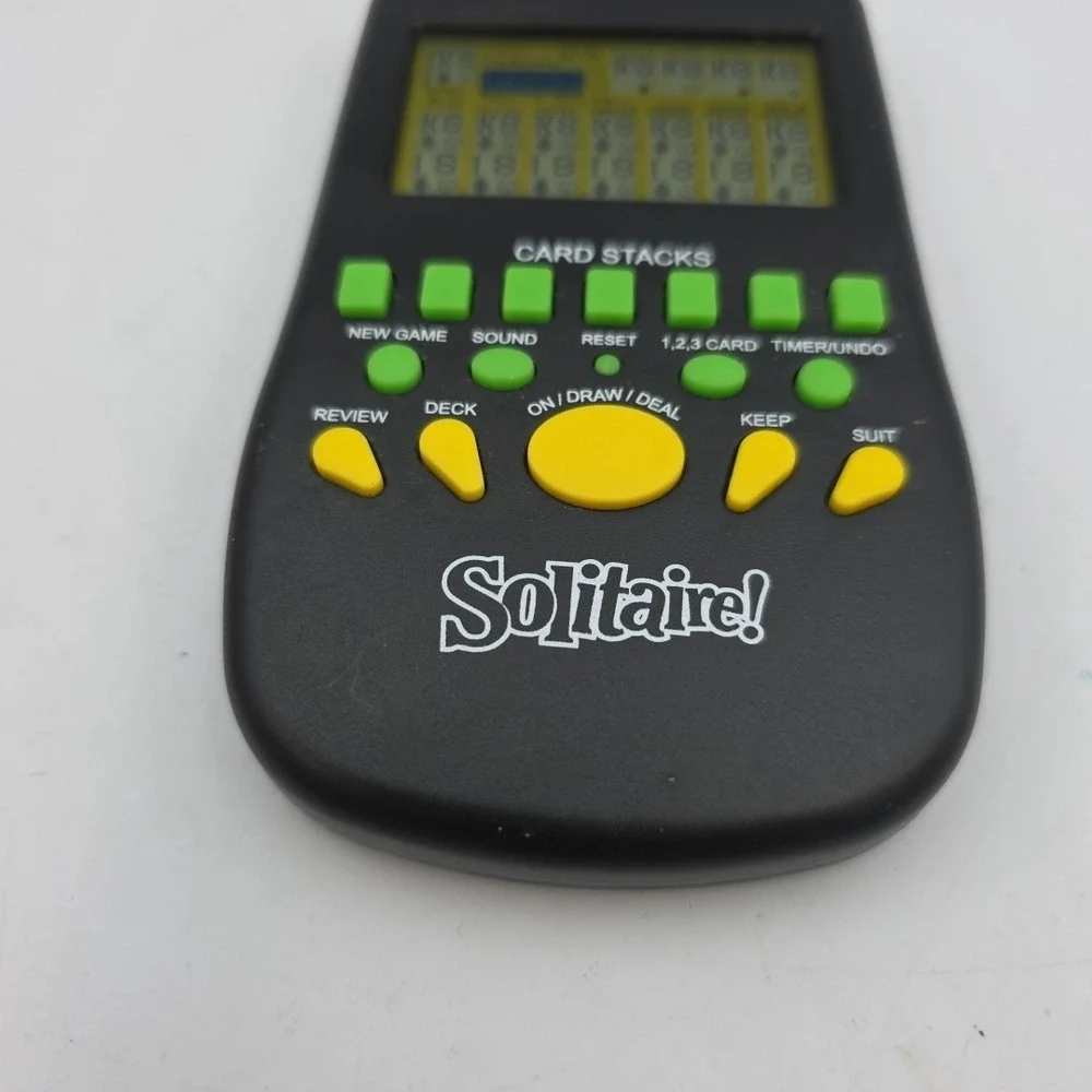 Solitaire Electronic Handheld Game Tested Working w/ Card Stacks Timer w/Sound